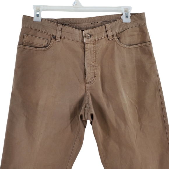 Ermenegildo Zegna Pants Chino Khaki Tan Mens 35x30 Lightweight Straight Leg - Picture 2 of 15